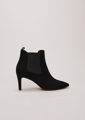 Black Phase Eight Black Suede Boots | 1325PSGYF