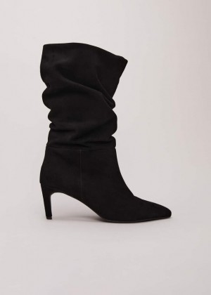 Black Phase Eight Black Suede Boots | 6417XRFSG