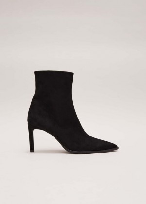 Black Phase Eight Black Suede Pointeded Boots | 2589XWTKN