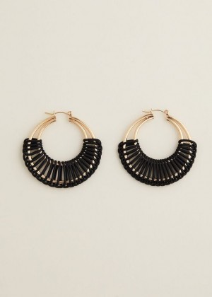 Black Phase Eight Black Woven Hoop Jewellery | 9204UTGKA