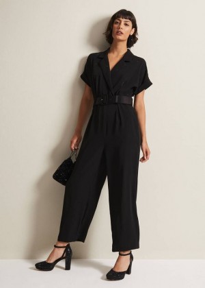 Black Phase Eight Constance Wide Leg Jumpsuit | 7038OGANH