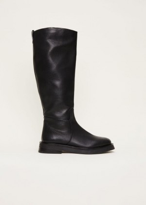 Black Phase Eight Flat Knee High Boots | 8407AOUMW