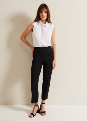 Black Phase Eight Miah Capris Trousers | 1048THRQX