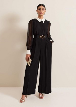 Black Phase Eight Nerissa Collar Jumpsuit | 3209CAWKG