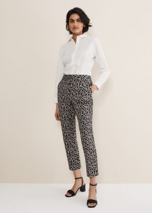 Black / Grey Phase Eight Fran Cigarettes Trousers | 9421DYLCG