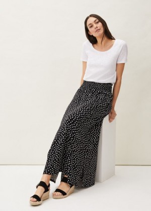 Black / White Phase Eight Connie Spot Print Skirts | 8759EAOGT