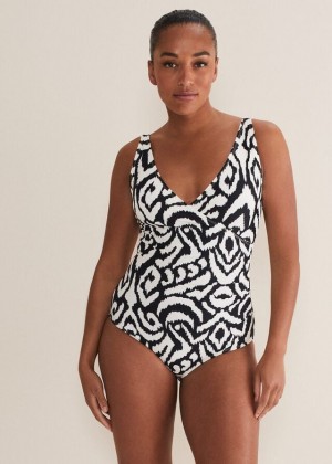 Black / White Phase Eight Ikat Abstract Swimwear | 8109FNBRH