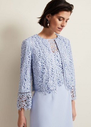 Blue Phase Eight Daisy Lace Jackets | 8703ITSXJ