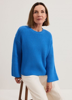 Blue Phase Eight Gabby Textured Knitwear | 2970ZQETI