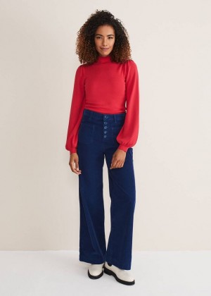 Blue Phase Eight Magsie Corduroy Wide Leg Trousers | 7938VBHAI