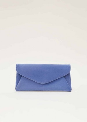 Blue Phase Eight Wendie Blue Suede Bags | 1238WGHVA