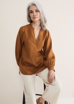 Brown Phase Eight Emma Shirts | 6971GHYWR