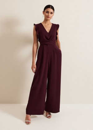 Burgundy Phase Eight Ayla Jumpsuit | 4897FHVCX