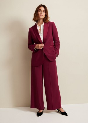 Burgundy Phase Eight Elandra Tux Trousers | 9786WMZUY