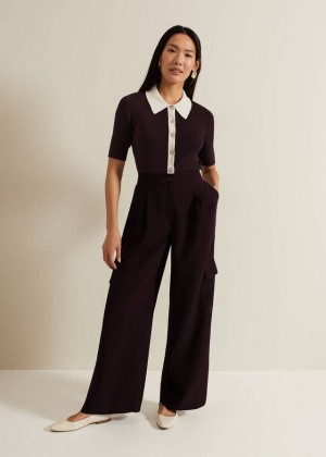 Burgundy Phase Eight Marissa Cargo Trousers | 2938JNHML