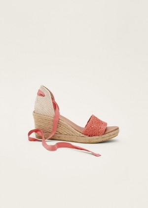 Coral Phase Eight Weave Espadrille Heels | 4068WFOBP