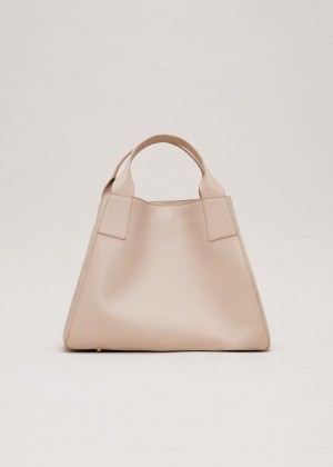 Cream Phase Eight Large Leather Bags | 1793IKUWX