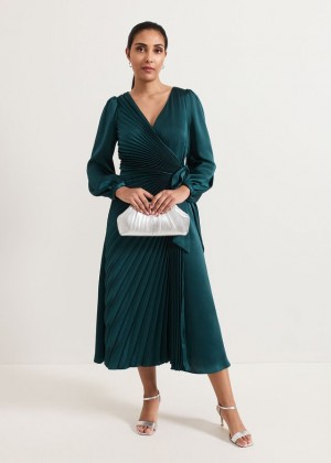 Dark Green Phase Eight Petite Gracie Dress | 0596NIEBP