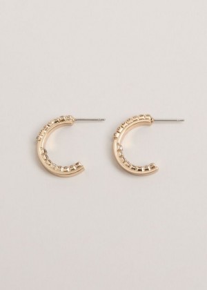 Gold Phase Eight Crystal Hoops Jewellery | 8963KTVNM