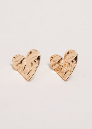 Gold Phase Eight Gold Large Heart Stud Jewellery | 0139SGAYJ