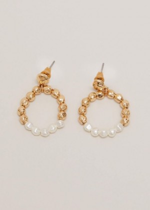 Gold Phase Eight Pearl Hoops Jewellery | 8639QWMJL