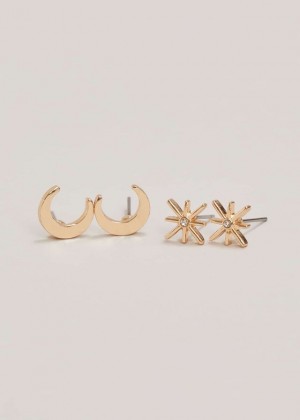 Gold Phase Eight Star And Moon Stud Set Jewellery | 2573DALCO