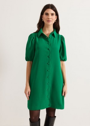 Green Phase Eight Candice Scallop Dress | 0625MOVSJ