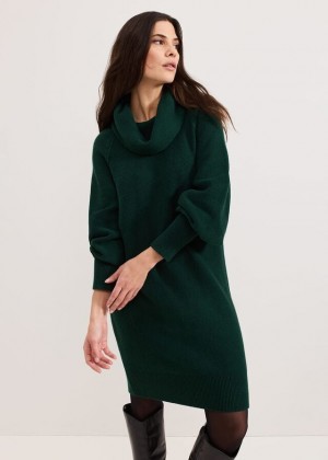 Green Phase Eight Dahlieted Chunky Dress | 5029FXQAI