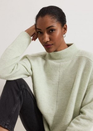 Green Phase Eight Jordan Alpaca Funnel Neck Knitwear | 6342FGNLQ