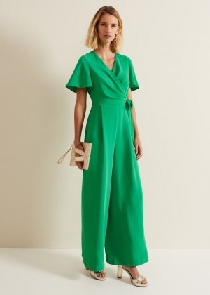 Green Phase Eight Julissa Wide Leg Jumpsuit | 6432OGDAN