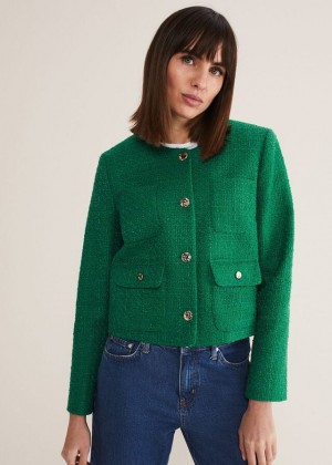 Green Phase Eight Ripley Tweed Jackets | 8356GXBMZ