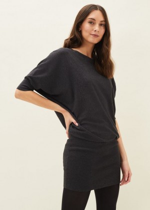 Grey Phase Eight Becca Batwingted Knitwear | 5318GZIAT