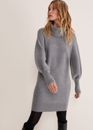 Grey Phase Eight Dahlieted Chunky Dress | 8037UJIAP