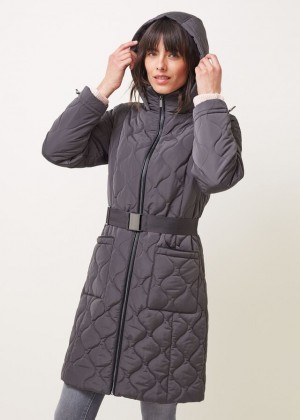 Grey Phase Eight Danny Quilted Puffer Coats | 5091GZBTL