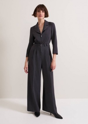 Grey Phase Eight Pamela Grey Tailored Jumpsuit | 4319TUOBK