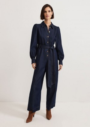 Indigo Phase Eight Gemma Denim Jumpsuit | 4528TAQLV