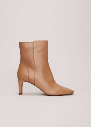 Light Brown Phase Eight Brown Leather Boots | 8942NRYDH