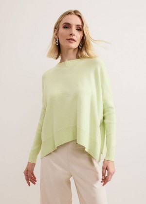 Light Green Phase Eight Kara Square Boxy Knitwear | 8274WXJSF