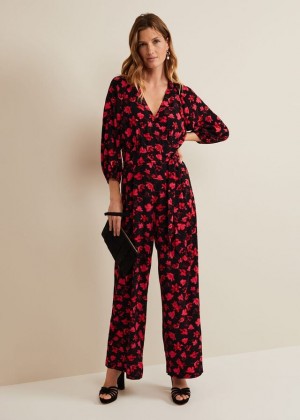 Multicolor Phase Eight Effie Printed Jumsuit Jumpsuit | 5108HEUPY