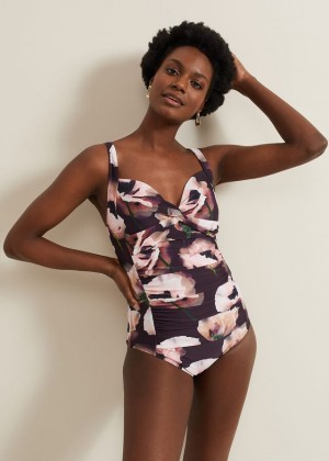 Multicolor Phase Eight Poppy Print Swimwear | 1248HGOLZ