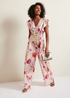 Multicolor Phase Eight Rhiannon Sequin Printed Jumpsuit | 7395DPMIW