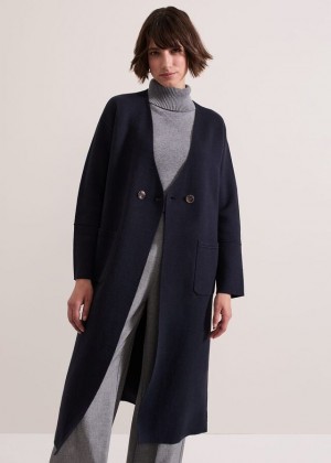 Navy Phase Eight Destiny Double Breastedigan Coats | 8054DRVKE