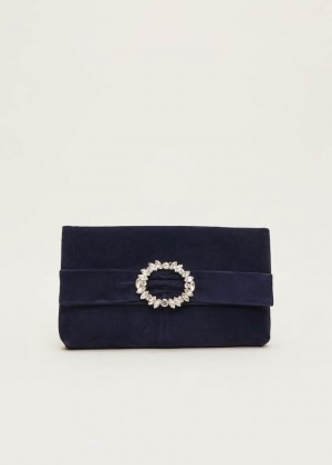 Navy Phase Eight Embellished Slim Bags | 7086OWSKU