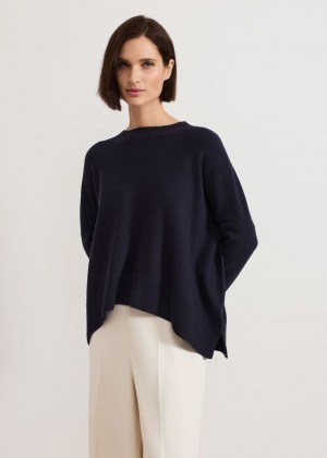 Navy Phase Eight Kara Square Boxy Knitwear | 3072GONBJ