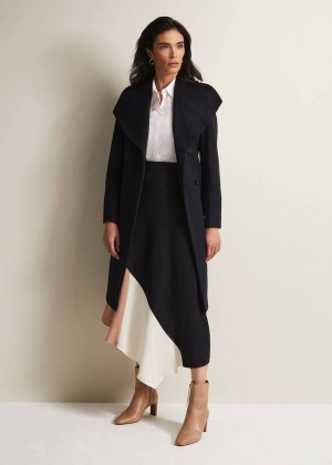 Navy Phase Eight Nicci Wool Smart Coats | 8410ZKHCB