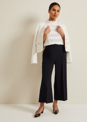 Navy Phase Eight Petite Aubrielle Clean Crepe Culottes Trousers | 7851BPCUG