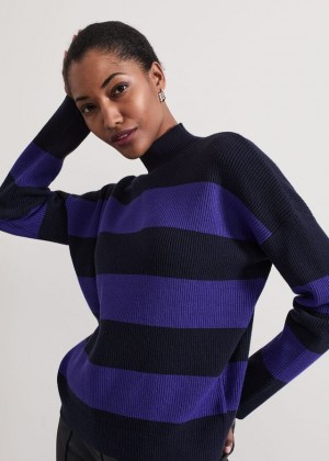 Navy Phase Eight Sammi Stripe Knitwear | 7349FNVZE