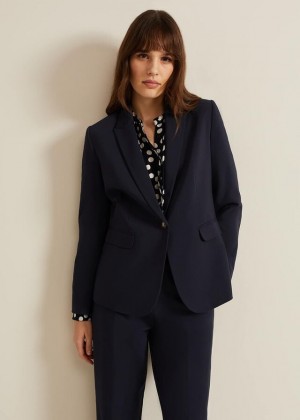 Navy Phase Eight Ulrica Fitted Jackets | 0712TVHBX