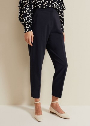 Navy Phase Eight Ulrica Tapered Trousers | 6735RQNLE