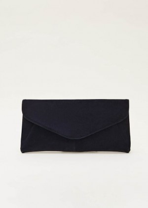 Navy Phase Eight Wendie Suede Bags | 3827HKQLG